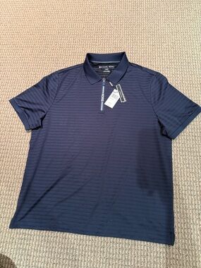 Michael Kors Men's Dark Navy Zip Polo